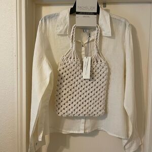 Rachel Zoe Cream Button Down Shirt